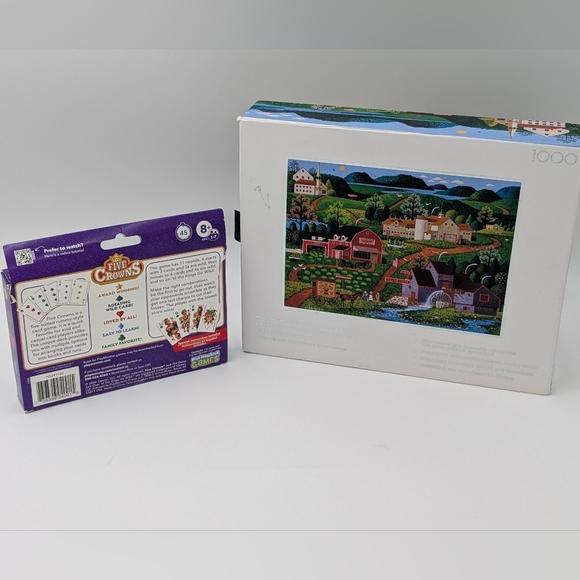 Charles Wysocki 1000 Piece Puzzle Set And Five Crown Card Game - Picture 4 of 4